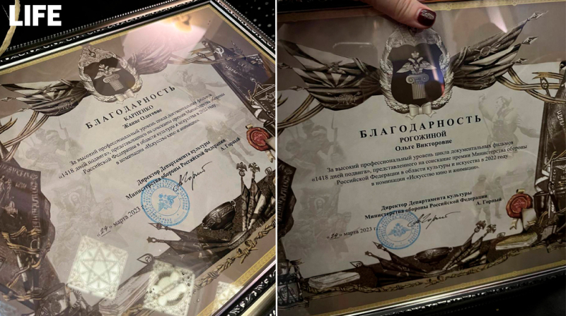 Цикл документальных фильмов Лайфа "1418 дней подвига" отметили благодарностями на Премии Минобороны